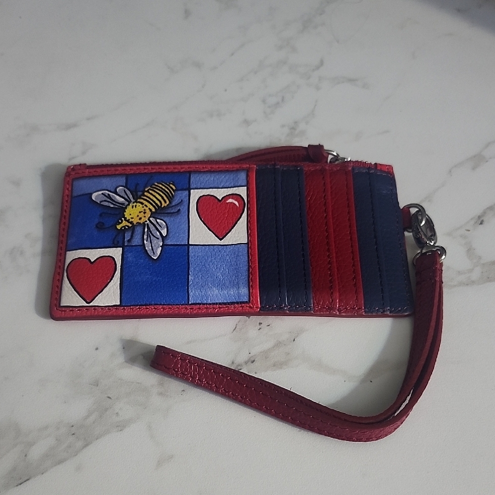 Brighton "Bee Happy" Leather Card Pouch Fashionista Collection